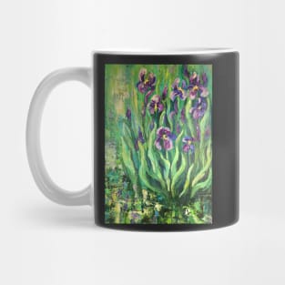 Purple Irises, from an original painting by Arist Colette Baumback Mug